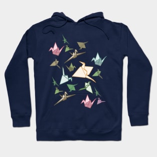 Paper Cranes origami birds Hoodie